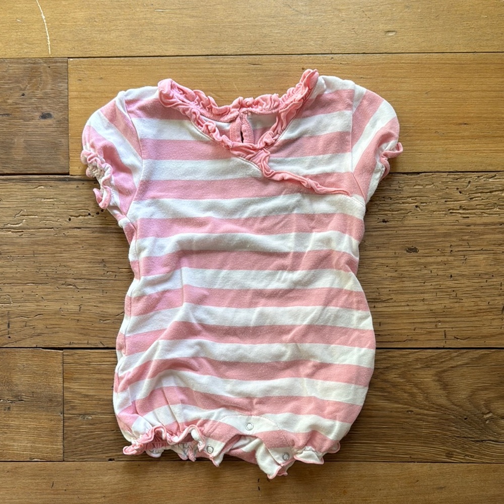 Kickee Pants Pink and White Striped One Piece